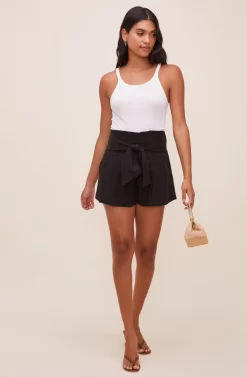 Marika Tie Waist Shorts 29 Marika Tie Waist Shorts -ASTR the Label Store ACP7211 BLACK 1 scaled
