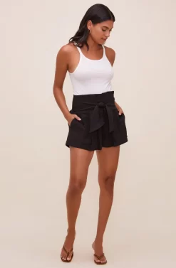 Marika Tie Waist Shorts 31 Marika Tie Waist Shorts -ASTR the Label Store ACP7211 BLACK 2 scaled