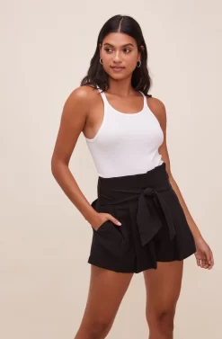 Marika Tie Waist Shorts 27 Marika Tie Waist Shorts -ASTR the Label Store ACP7211 BLACK 4 scaled
