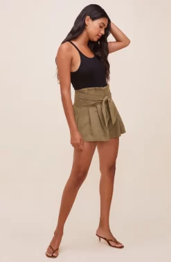 Marika Tie Waist Shorts 34 Marika Tie Waist Shorts -ASTR the Label Store ACP7211 OLIVE 1 scaled