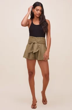 Marika Tie Waist Shorts 35 Marika Tie Waist Shorts -ASTR the Label Store ACP7211 OLIVE 2 scaled
