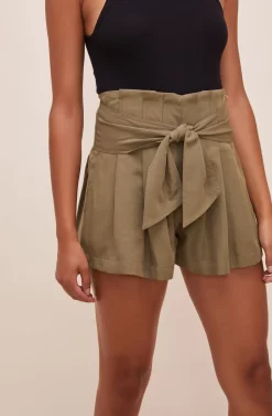 Marika Tie Waist Shorts 36 Marika Tie Waist Shorts -ASTR the Label Store ACP7211 OLIVE 4 scaled
