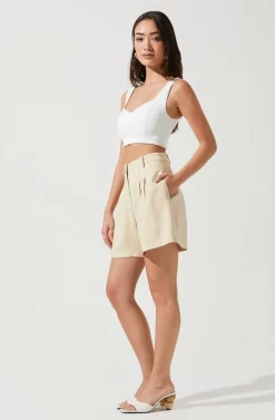 Melrose Pleated Shorts 7 Melrose Pleated Shorts -ASTR the Label Store ACP7219 NATURAL 5 scaled