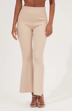 Maida Ribbed Knit Flare Pants -ASTR the Label Store ACP7223 LATTE 4 scaled