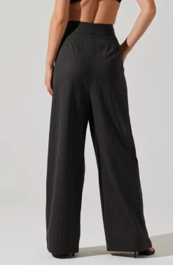 Boyfriend Pleated Criss-Cross Waist Pants -ASTR the Label Store ACP7225WST CHARCOALSTRIPE 5 scaled