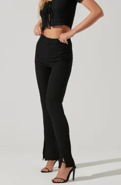 Zoey Seamed Split Hem Pants -ASTR the Label Store ACP7253 BLACK 3 scaled