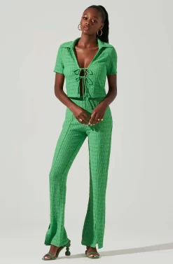 Zoey Seamed Split Hem Pants -ASTR the Label Store ACP7253 GREEN 1 scaled