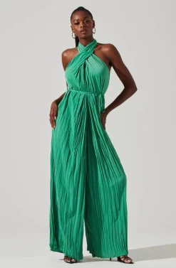 Damia Halter Wide Leg Jumpsuit -ASTR the Label Store ACP7256 GREEN 1 scaled