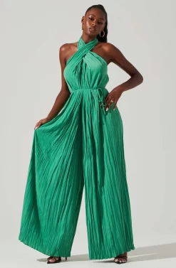Damia Halter Wide Leg Jumpsuit -ASTR the Label Store ACP7256 GREEN 2 scaled