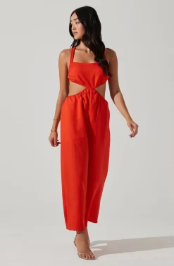 Marise Cutout Wide Leg Jumpsuit -ASTR the Label Store ACP7257 CHILI 1 scaled