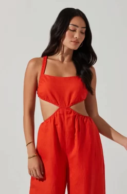 Marise Cutout Wide Leg Jumpsuit -ASTR the Label Store ACP7257 CHILI 2 scaled