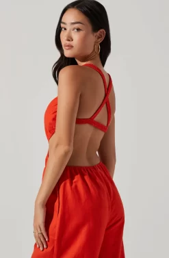 Marise Cutout Wide Leg Jumpsuit -ASTR the Label Store ACP7257 CHILI 3 scaled