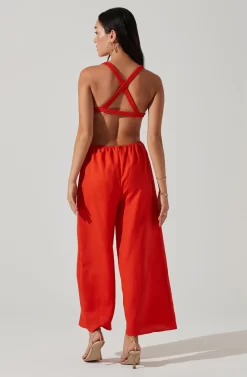 Marise Cutout Wide Leg Jumpsuit -ASTR the Label Store ACP7257 CHILI 4 scaled