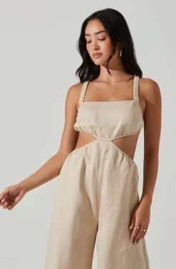 Marise Cutout Wide Leg Jumpsuit -ASTR the Label Store ACP7257 NATURAL 2 scaled