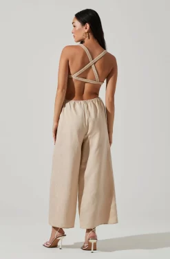 Marise Cutout Wide Leg Jumpsuit -ASTR the Label Store ACP7257 NATURAL 4 scaled