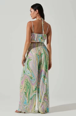 Savine Ruched Tie Dye Pants -ASTR the Label Store ACP7259P GREENSWIRL 5 scaled