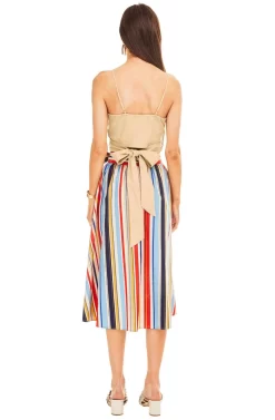 Shayla Midi Skirt -ASTR the Label Store ACS8079 RED BLUE STRIPE 03 scaled