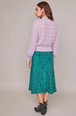 Pamela Leopard Midi Skirt -ASTR the Label Store ACS9022B GREEN LILAC LEOPARD 6A scaled