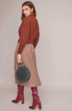 Nadiya Midi Skirt 5 Nadiya Midi Skirt -ASTR the Label Store ACS9034 ESPRESSO MULTI PLAID 3A scaled