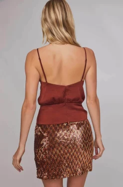 Tai Sequin Skirt -ASTR the Label Store ACS9037 RUST GOLD SEQUINS 4B scaled