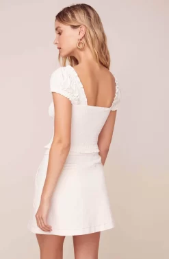 Daybreak Button Down Mini Skirt -ASTR the Label Store ACS9044 WHITE 5 scaled