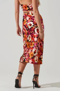 Nava Floral Midi Skirt -ASTR the Label Store ACS9045S REDFLORAL 4 scaled