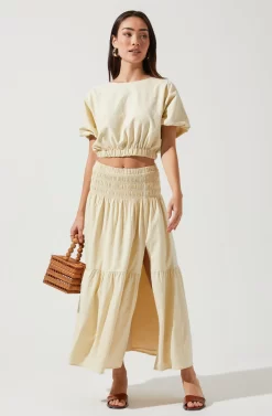 Perfect Oasis Tiered Midi Skirt -ASTR the Label Store ACS9062 VANILLA 1 scaled