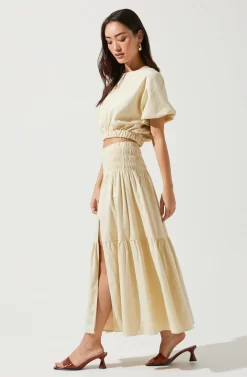 Perfect Oasis Tiered Midi Skirt -ASTR the Label Store ACS9062 VANILLA 3 scaled