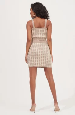 Briarwood Checkered Knit Mini Skirt 8 Briarwood Checkered Knit Mini Skirt -ASTR the Label Store ACS9067 TAUPE WHITECHECK 3 scaled