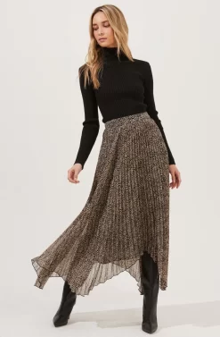 Animal Instinct Pleated Midi Skirt