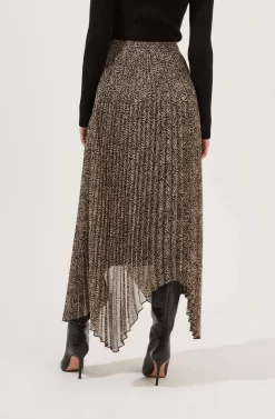 Animal Instinct Pleated Midi Skirt 9 Animal Instinct Pleated Midi Skirt -ASTR the Label Store ACS9070 BLACKTAUPEANIMAL 6 scaled