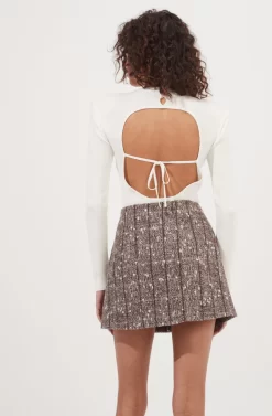 Christa Plaid Mini Skirt -ASTR the Label Store ACS9073C BROWNMULTI 6 scaled