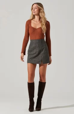 Audrey Plaid Mini Skirt 14 Audrey Plaid Mini Skirt -ASTR the Label Store ACS9074B BLACK TANPLAID 2 scaled