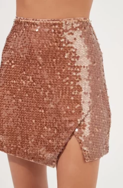 Romina Sequin Mini Skirt -ASTR the Label Store ACS9075 NUDE 4 scaled