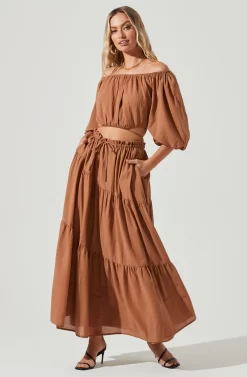 Balboa Tiered Maxi Skirt -ASTR the Label Store ACS9080 BROWN 1 f706b462 f64f 4d47 8c17 a9c444c3157c scaled