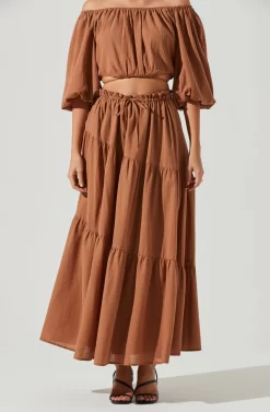 Balboa Tiered Maxi Skirt -ASTR the Label Store ACS9080 BROWN 2 2ce4aba2 e9ec 4473 a883 e41b230c1541 scaled