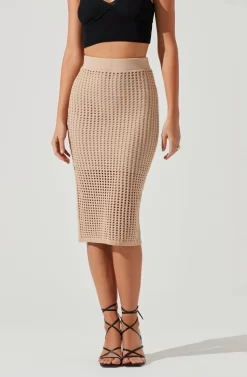 Halsey Crochet Midi Skirt -ASTR the Label Store ACS9084 NATURAL 4 scaled
