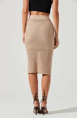 Halsey Crochet Midi Skirt -ASTR the Label Store ACS9084 NATURAL 5 scaled