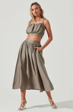 Terra Bella High Waist Midi Skirt 13 Terra Bella High Waist Midi Skirt -ASTR the Label Store ACS9085 MUSHROOM 1 scaled