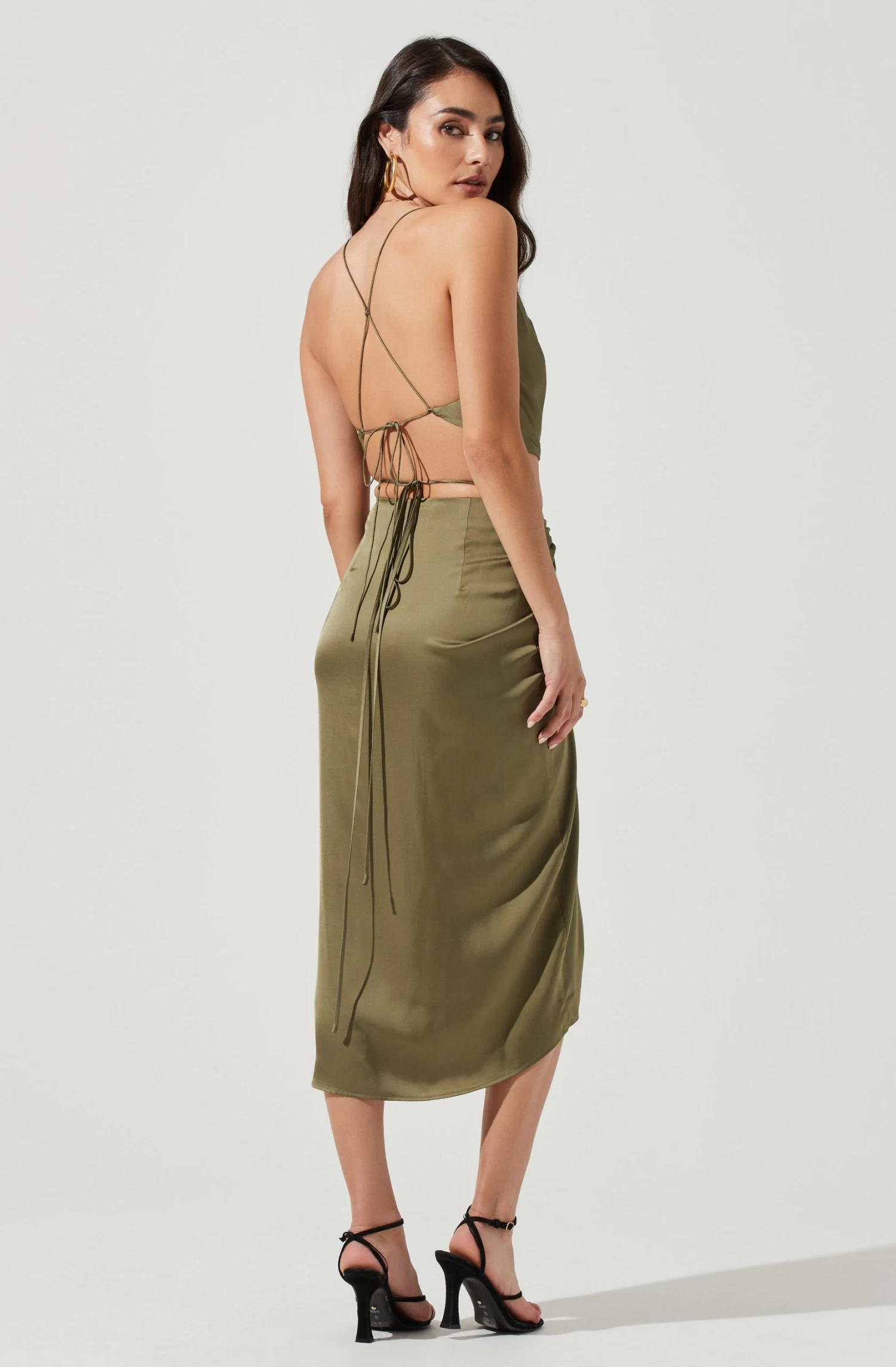 South Beach Ruched Tie Waist Midi Skirt 4 South Beach Ruched Tie Waist Midi Skirt - Image 4