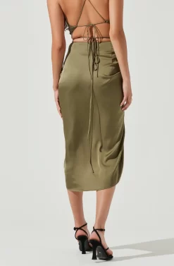 South Beach Ruched Tie Waist Midi Skirt 6 South Beach Ruched Tie Waist Midi Skirt -ASTR the Label Store ACS9088 OLIVE 4 f02af87f 038c 41dd bcc1 68d201dfca55 scaled