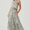 Cecile Abstract Print Midi Skirt