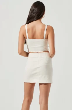 Monet Double Slit Mini Skirt -ASTR the Label Store ACS9093B CREAM 5 82eb7665 c32a 4a58 8c4b 55a861dac1e5 scaled