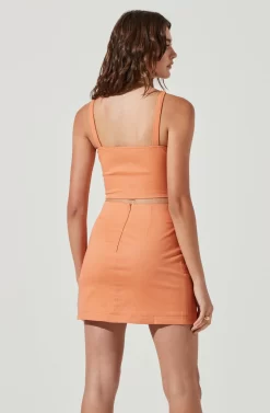 Monet Double Slit Mini Skirt -ASTR the Label Store ACS9093B PAPAYA 6 d4e6864e 0962 486f 8f54 60ed51a8481c scaled