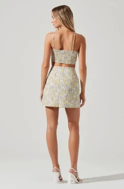 Covina Floral Side Slit Mini Skirt -ASTR the Label Store ACS9096B YELLOWMULTIFLORAL 1166 scaled