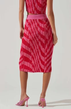 Alana Knit Pencil Midi Skirt -ASTR the Label Store ACS9113 PINKRED 4 scaled