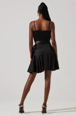 Ellery Ruffle Mini Skirt -ASTR the Label Store ACS9122 BLACK 4 scaled