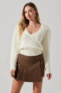 Theodora Pleated Mini Skirt -ASTR the Label Store ACS9141 BROWN 3 scaled