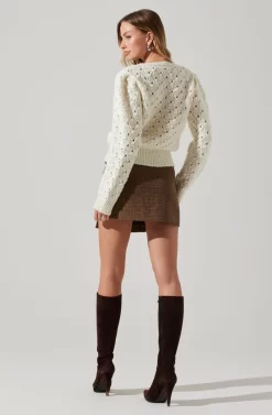 Theodora Pleated Mini Skirt -ASTR the Label Store ACS9141 BROWN 6 scaled