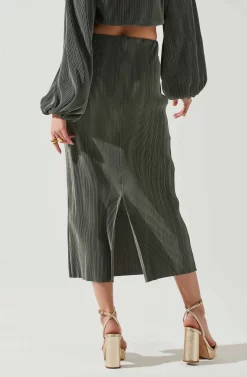 Cataleya Plisse Midi Skirt 20 Cataleya Plisse Midi Skirt -ASTR the Label Store ACS9143 DARKSAGE 5 scaled